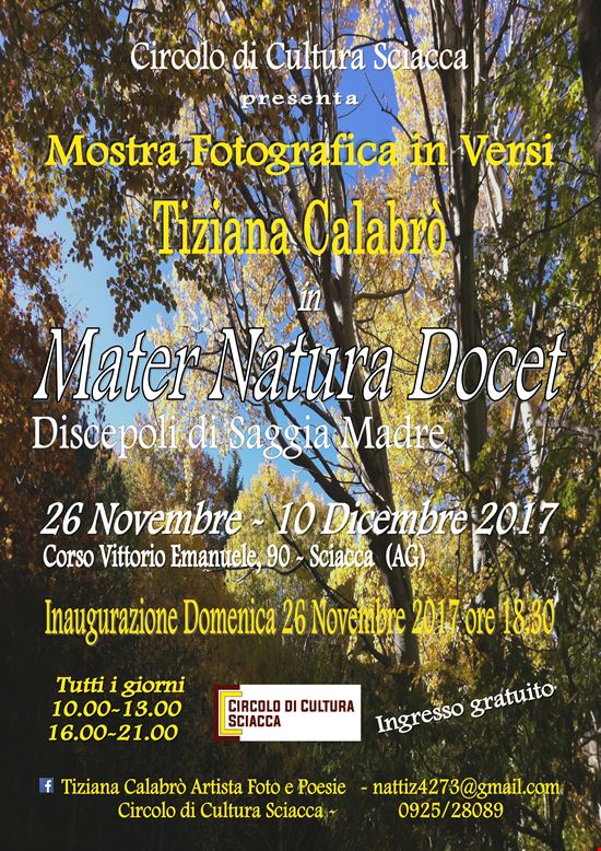 MATER NATURA DOCET- Discepoli di Saggia Madre Sciacca